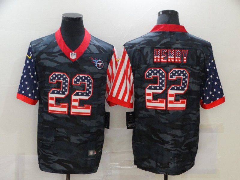 Men Tennessee Titans #22 Henry Camouflage national flag Nike Limited NFL Jersey